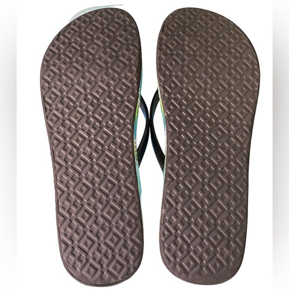 Tory Burch Island Resort Platform Wedge Flip Flop Leaf & Mosaic Print Sandal 9.5 - Picture 10 of 10